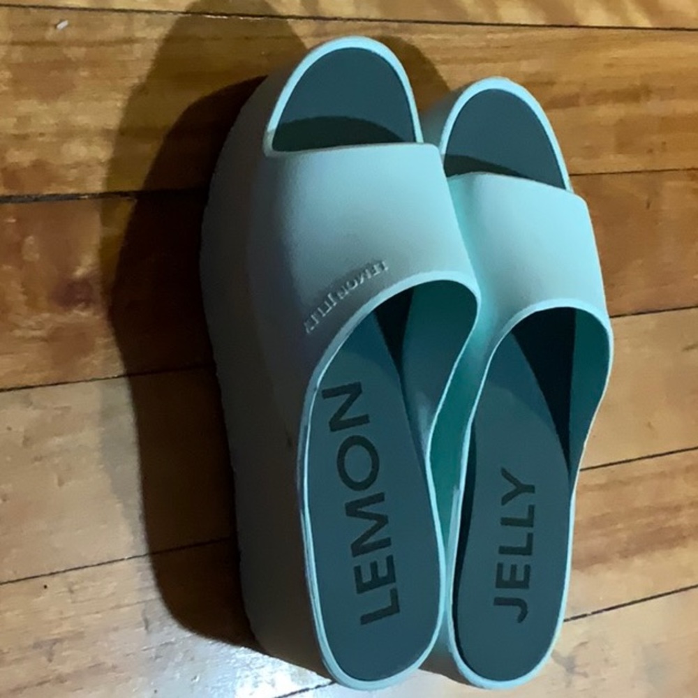 Light Aqua/Mint Lemon Jelly platform sandals